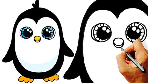 Very Easy How To Draw A Cute Cartoon Penguin Art For Kids Youtube