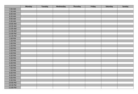 24 Hour Day Planner Excel Template Addictionary