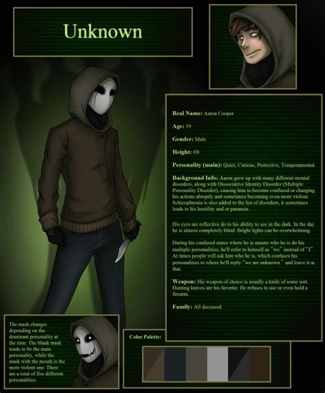 Unknown: Character Sheet by abbottcreations | ☠Creepypasta☠ | Pinterest