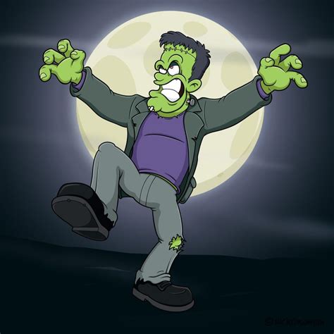Cartoon Frankenstein Fun Halloween Cartoon Monster