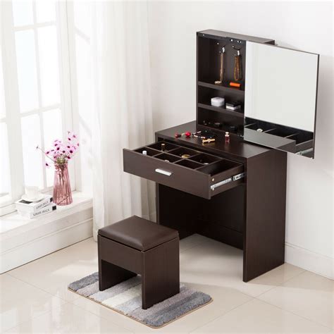 Vanity Dressing Table Makeup Desk With Mirror Cabinet