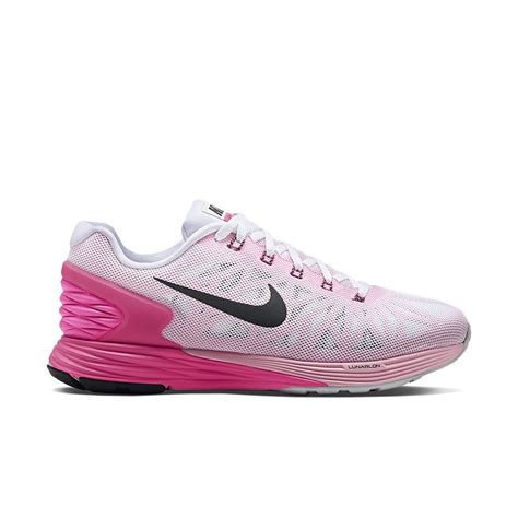Nike Womens Lunarglide 6 Athletic Running Shoes Whitepinkblack Size