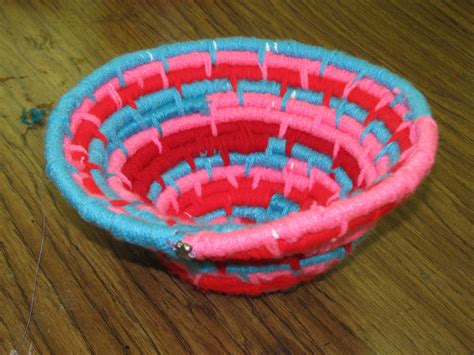 5th Grade Coiled Yarn Basket Weaving Approx 6 Diameter Lesson By
