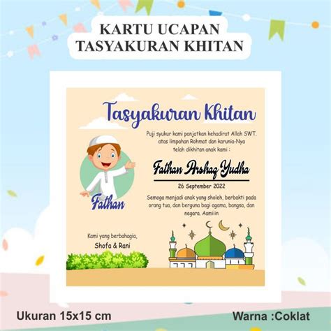 Jual Ucapan Tasyakuran Khitan Bisa Di Kasih Foto Shopee Indonesia