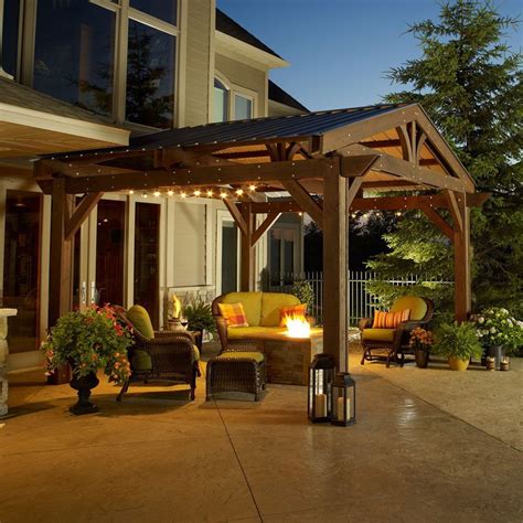 Lodge Ii Wood Pergola Kit Shown With Green Metal Roof Pergoladesigns Outdoor Pergola Pergola