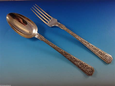 flatware sterling silver chased massive pieces chinese japanese service