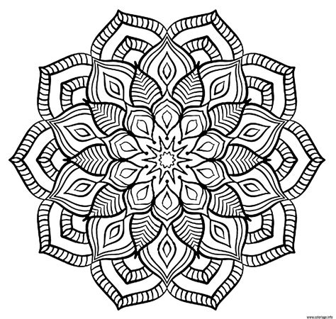 Coloriage mandala adulte fleurs relaxation - JeColorie.com