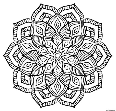 Coloriage Mandala Adulte Fleurs Relaxation Dessin Fleurs à imprimer