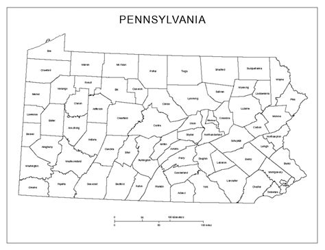 Printable Pennsylvania County Map