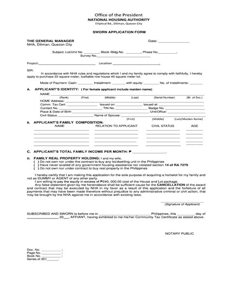 Nha Housing Application Form Fill Online Printable Fillable Blank