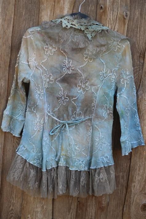 dusty blue spring blouse or light jacket romantic feminine etsy poncho shabby chic spring