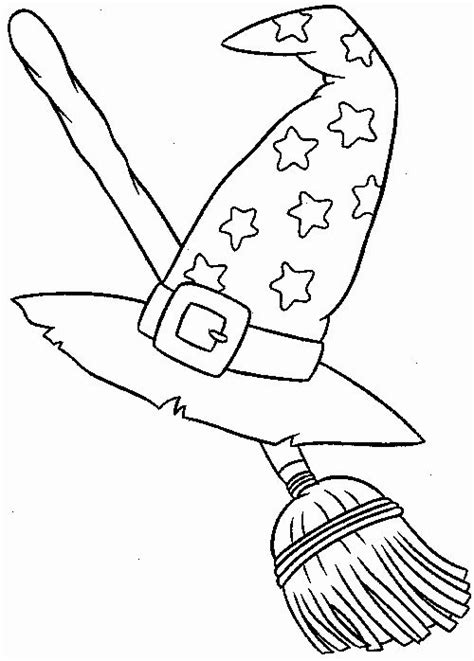 Coloring pages, halloween coloring pages, holiday coloring pages / by rishabh. Witch Hat Coloring Page Beautiful Witch's Hat and Broom in ...