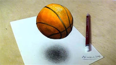 Add a line which will act as the center of the head. How to Draw Basketball - Drawing 3D Floating Ball - Vamos ...