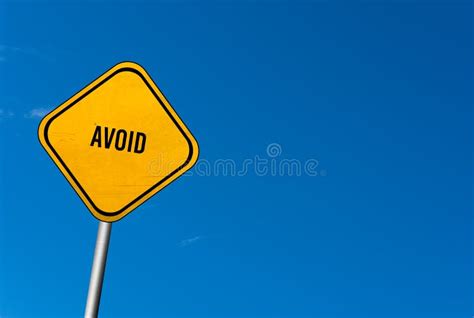 Avoid Yellow Sign With Blue Sky Stock Image Image Of Optimization