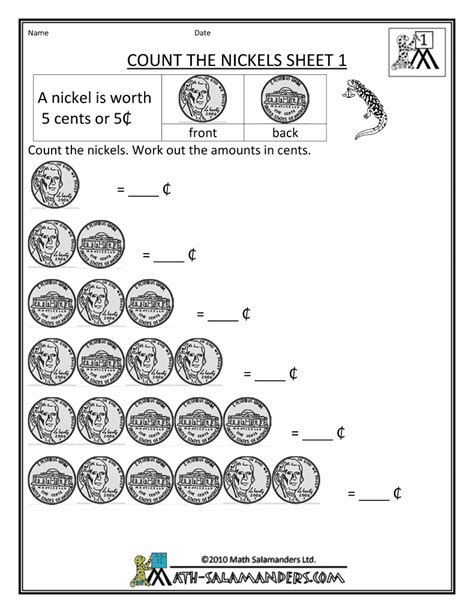 Worksheet. counting pennies and nickels. grass fedjp worksheet study site