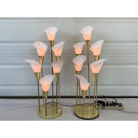 1970s Vintage Calla Lily Six Bulb Table Lamps A Pair Chairish