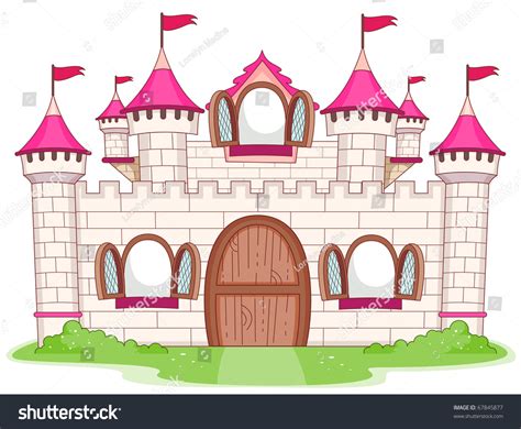 Illustration Large Castle Open Windows Stock Vector 67845877 Shutterstock