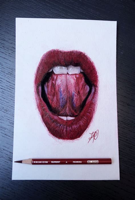 Lip Drawing Realized With Prismacolor Premier Pencils Lips Lipart