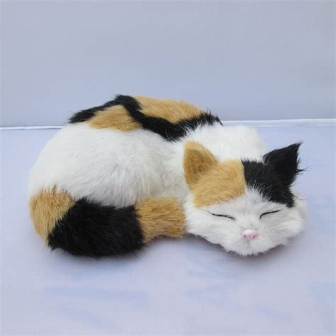Colourful Simulation Sleeping Cat Lifelike Lazy Cat Doll T About