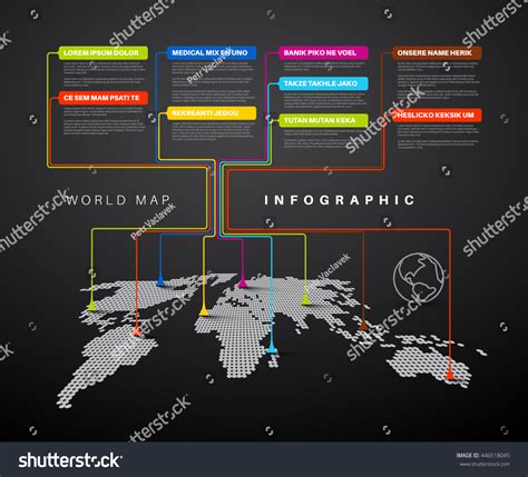 World Map Infographic World Map Pointer Stock Vector Royalty Free
