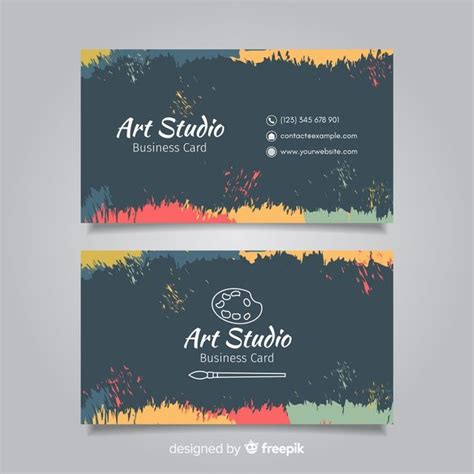 Premium Vector Blackboard Art Studio Card Template Business Cards