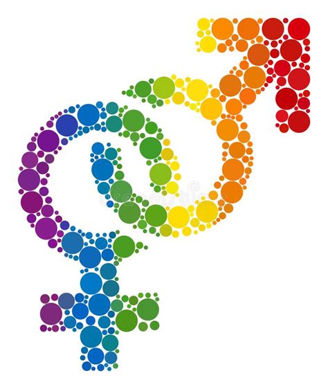 Rainbow Straight Sex Symbol Collage Icon Of Round Dots Stock Vector