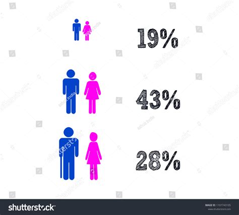 Conceptual Infographic Age Gender Chart Modern Stok İllüstrasyon