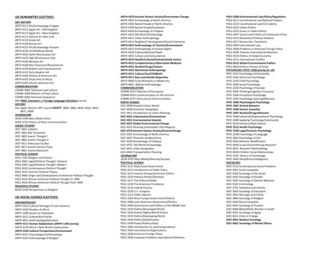 Upper Division Humanities And Social Science Electives