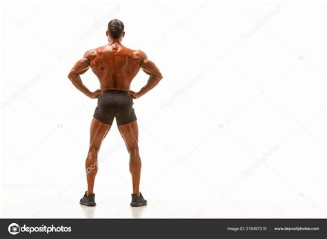 Handsome Very Muscular Men Flexing Muscles Bodybuilder Posing And