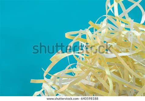 Closeup Shredded Paper Texture Reuse Colorful Stock Photo 640598188