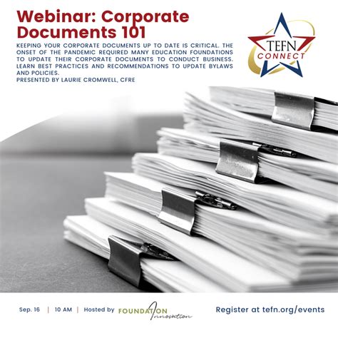Corporate Documents 101 Texas Education Foundation Network Tefn