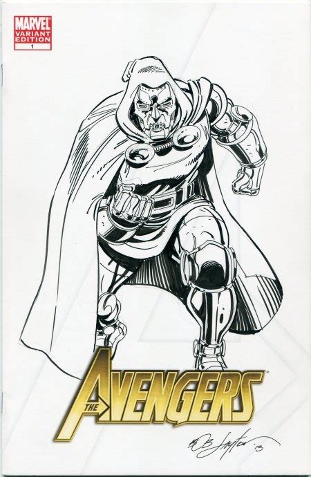 Dr Doom Bob Layton In Rafael Ms Marvel Sketch Covers Comic Art