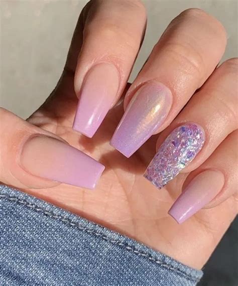 Pretty Acrylic Coffin Nails Design You Need To Try In Purple Acrylic Nails Lavender