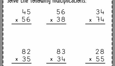 multiplying 2 digit by 2 digit numbers a - free multiplication