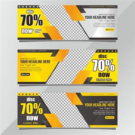 Premium Vector Modern Black And Yellow Banner Template