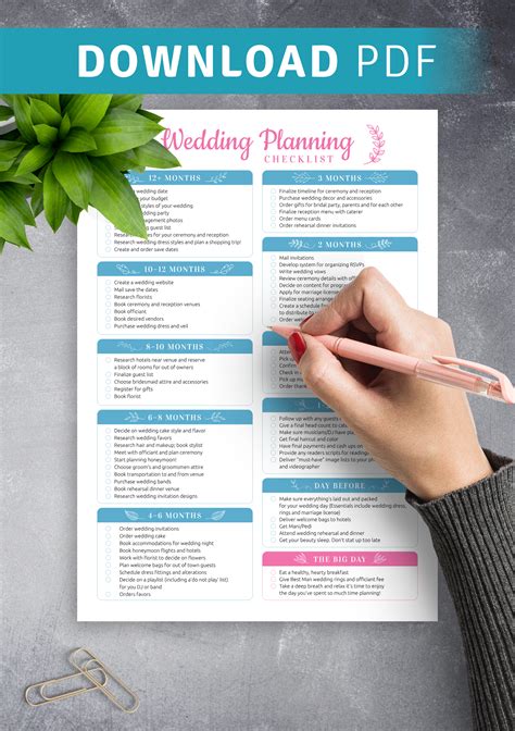 Download Printable Wedding Planning Checklist Pdf
