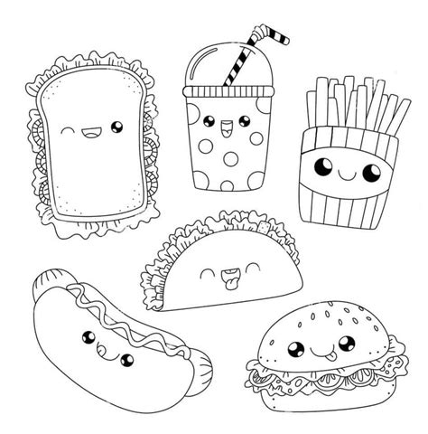 Coloriage Aliments Kawaii télécharger et imprimer gratuit sur