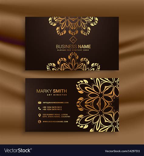 Childrens cafe logo for corporate identity design. Premium luxury business card design with golden Vector Image