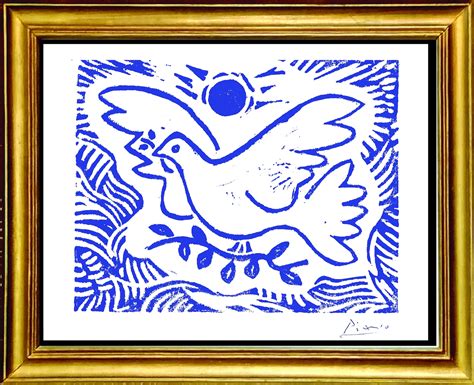Pablo Picasso Blaue Taube Des Friedens Original Etsy