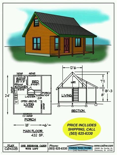 The small cottage house plans featured here range in size from just over 500 square feet to nearly 1,500 square feet. 432 sq ft | Small cabin plans, Tiny house cabin, Cabin ...
