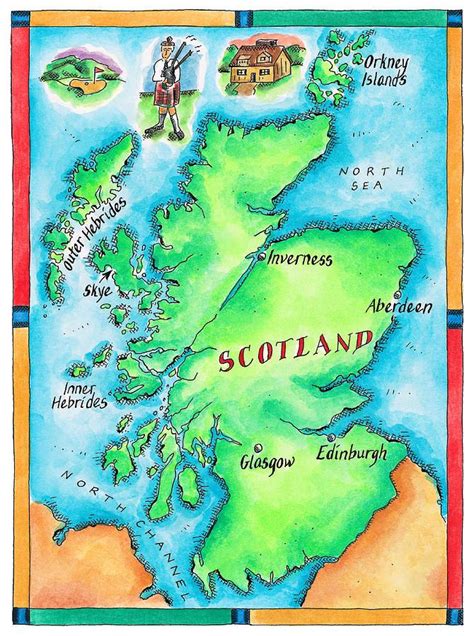 Map Of Scotland Print By Jennifer Thermes