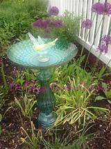 If you already have an account, sign in. Bird Bath, Glass garden art, yard art, repurposed recycled ...