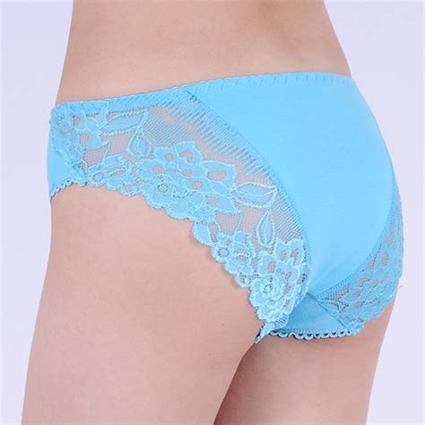 Sexy Lace Trim Cotton Bikini Brief Women Underwear Underpants Brand New