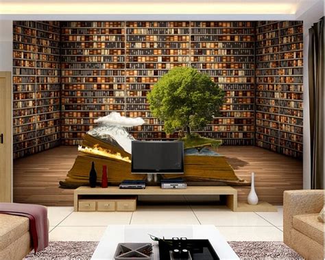 Beibehang Custom Photo Wallpaper 3d Large Mural Book Bookcase Book