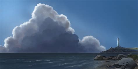 Adam Garland Lighthouse And Clouds Study