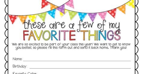 Richly Blessed Teacher Questionnaire Free Printable