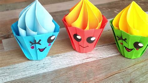 Origami Box Paper Cupcake Diy Birthday T Youtube