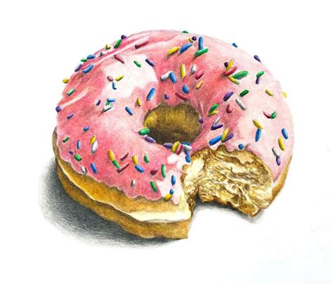How To Draw A Doughnut With Colored Pencils Color Pencil Art Donut