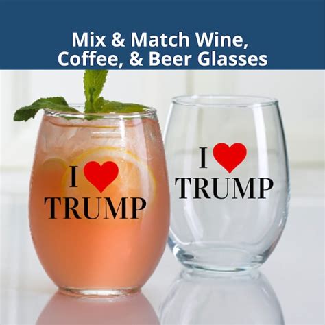I Heart Trump Wine Glasses Beer Glasses Pint Glasses I Etsy