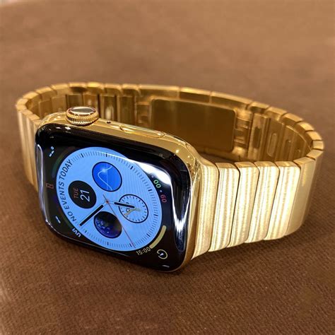 24k Gold Apple Watch Series 6 Gold Links Band 44mm De Billas